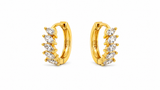 NXGOLD Luxury Gold Plated Leaf Design Hoop Earrings for Women & Girls