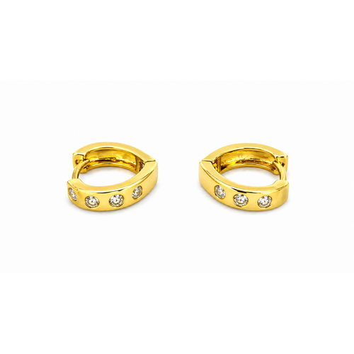 GoldNX Radiance Crystal Studded Gold-Toned Hoop Earrings for Women