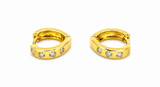 GoldNX Radiance Crystal Studded Gold-Toned Hoop Earrings for Women