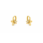 NXGOLD Butterfly Charm Crystal Gold-Toned Hoop Earrings for Women
