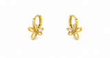 NXGOLD Butterfly Charm Crystal Gold-Toned Hoop Earrings for Women