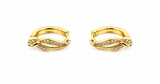Twisted Crystal Gold-Toned Hoop Earrings for Women