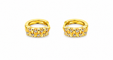 NXGOLD Geometric Crystal Gold-Toned Huggie Hoop Earrings for Women