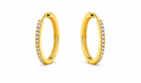 NXGOLD Classic Crystal Gold-Toned Hoop Earrings for Women