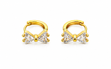 NXGOLD Crystal Bow Gold-Toned Huggie Hoop Earrings for Women