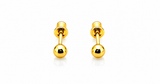 NXGOLD Minimalist Gold-Toned Ball Stud Earrings for Women