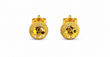 GoldNX Textured Gold-Toned Round Stud Earrings for Women