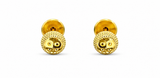 NXGOLD Textured Round Gold-Toned Stud Earrings for Women