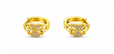 NXGOLD Floral Crystal Gold-Toned Hoop Earrings for Women