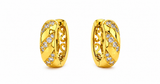 NXGOLD Twisted Crystal Gold-Toned Huggie Hoop Earrings for Women