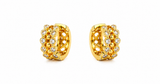 NXGOLD Luxe Crystal Cluster Gold-Toned Huggie Hoop Earrings for Women