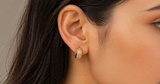 NXGOLD Luxe Pavé Crystal Gold-Toned Huggie Hoop Earrings for Women