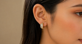 NXGOLD Luxe Pavé Crystal Gold-Toned Huggie Hoop Earrings for Women