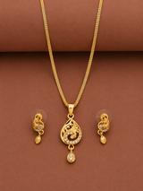 Elegant Teardrop Pendant Necklace & Earrings Set for Women