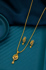 Elegant Teardrop Pendant Necklace & Earrings Set for Women