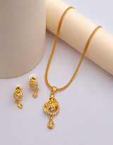 Elegant Teardrop Pendant Necklace & Earrings Set for Women