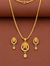 Elegant Floral CZ Pendant Necklace & Earrings Set for Women