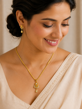 Elegant Floral CZ Pendant Necklace & Matching Drop Earrings Set for Women
