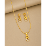 Elegant Double Teardrop CZ Pendant Necklace Set with Matching Drop Earrings for Women