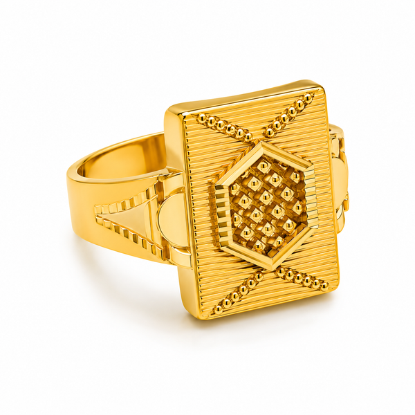 Royal Dynasty Hexagon Signet Ring For Men