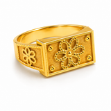 Royal Bloom Heritage Gold Statement Ring for Men