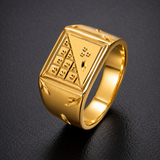 Royal Geometric Heritage Gold Statement Ring for Men