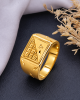 Royal Geometric Heritage Gold Statement Ring for Men