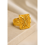 Rajwada Trinity Gold Statement Ring for Men