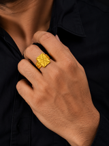 Rajwada Trinity Gold Statement Ring for Men