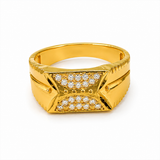 Imperial Crystal Bow Crest Gold Ring
