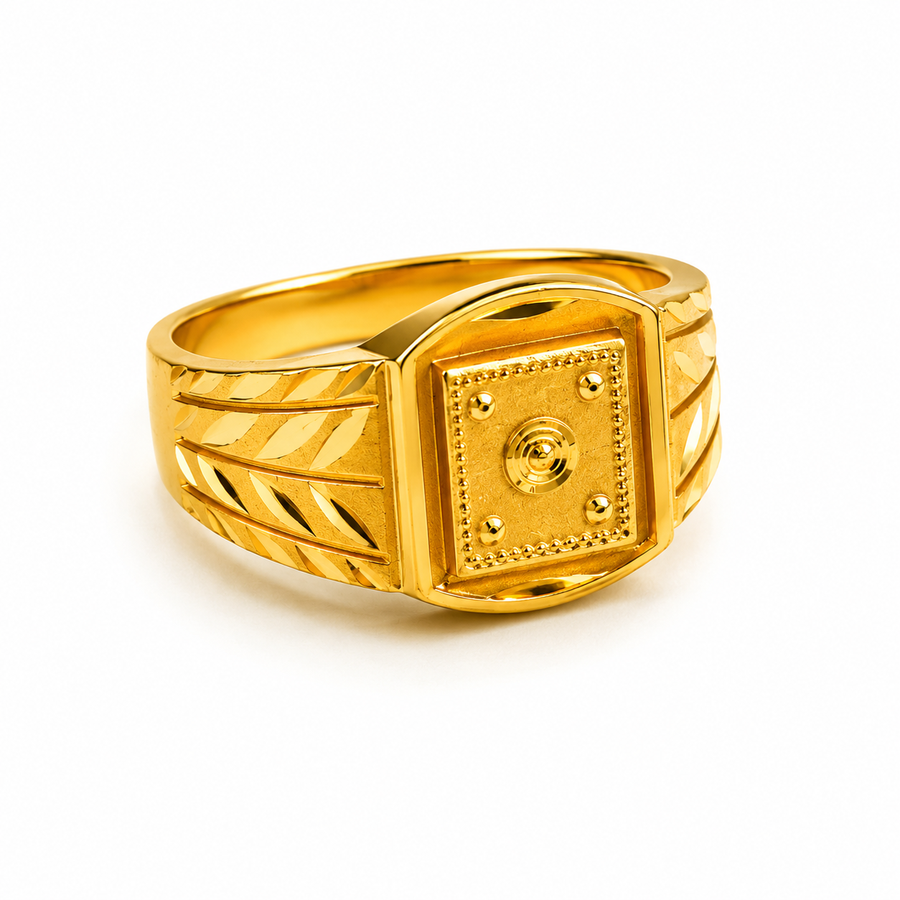 Royal Dynasty Square Gold Ring for Men