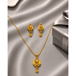 Elegant Traditional Teardrop Pendant Necklace Set with Matching Drop Earrings for Women