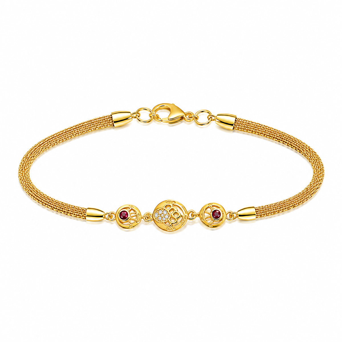 Heritage Ruby Medallion Bracelet for Women & Girls