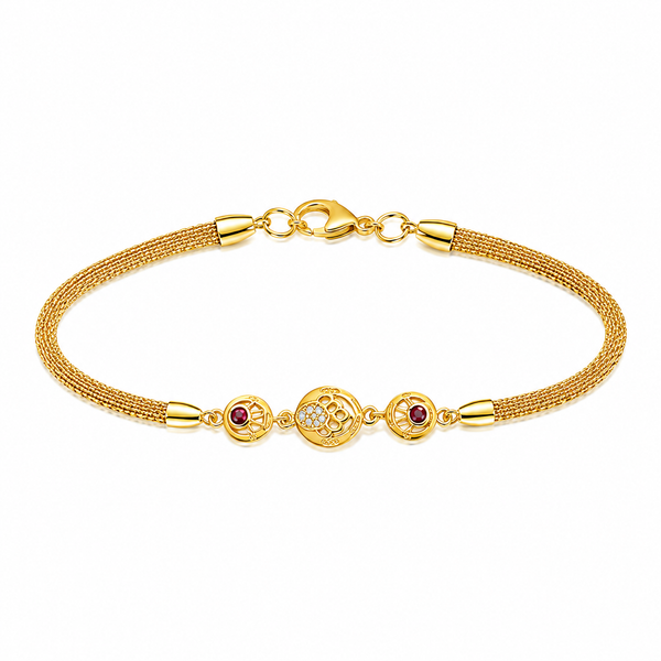 Heritage Ruby Medallion Bracelet for Women & Girls