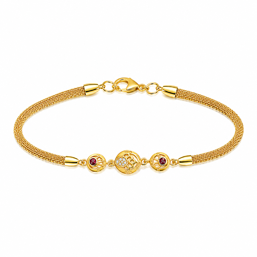 Heritage Ruby Medallion Bracelet for Women & Girls