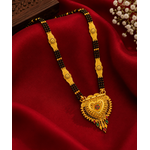 Elegant Bridal Heart Mangalsutra with Intricate Detailing