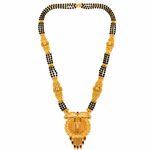 Elegant Heritage Round Pendant Traditional Black Bead Mangalsutra for Women