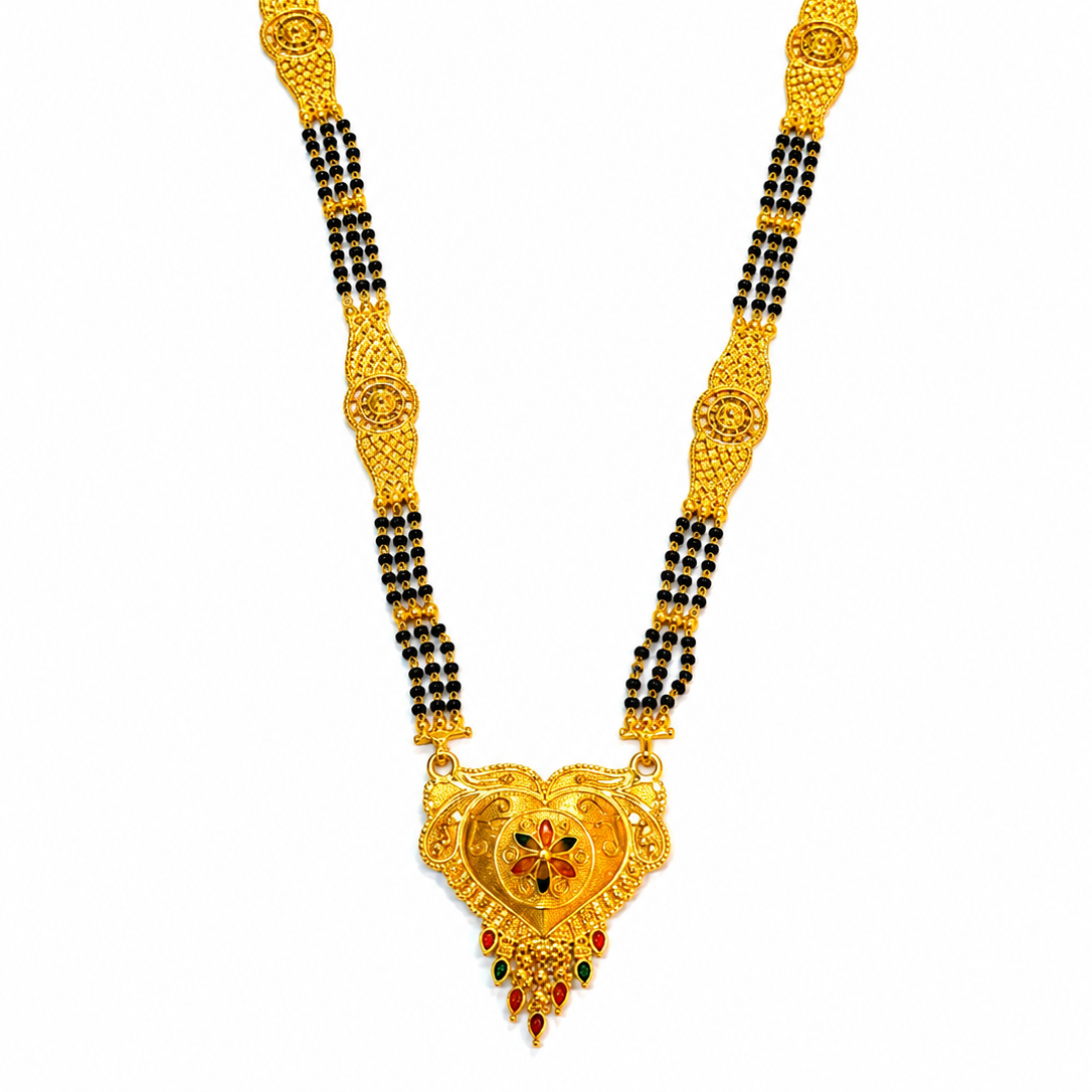 Premium Bridal Mangalsutra Necklace with Intricate Heart Design Pendant