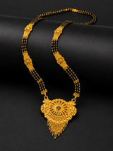 Premium Bridal Mangalsutra with Intricate Floral Medallion Pendant