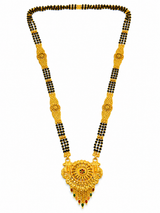 Premium Bridal Mangalsutra with Intricate Floral Medallion Pendant