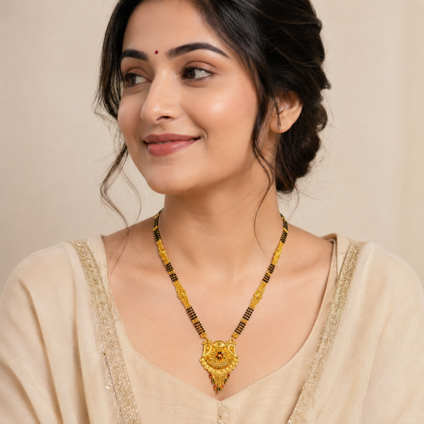 Premium Traditional Mangalsutra Necklace with Elegant Swan Design