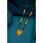 Traditional Long Black Bead Mangalsutra for Women with Royal Antique Designer