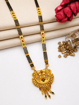 Traditional Long Black Bead Mangalsutra for Women with Heritage Multicolor Designer