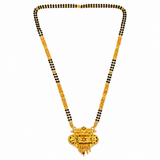 Traditional Long Black Bead Mangalsutra for Women with Intricate Heritage Designer