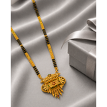 Traditional Long Black Bead Mangalsutra for Women with Intricate Heritage Designer
