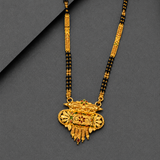 Traditional Long Black Bead Mangalsutra for Women with Intricate Heritage Designer