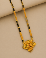 Traditional Long Black Bead Mangalsutra for Women with Intricate Heritage Designer