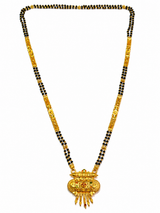 Traditional Antique Gold-Tone Black Bead Mangalsutra for Women