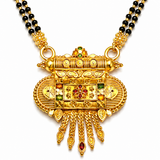 Traditional Antique Gold-Tone Black Bead Mangalsutra for Women