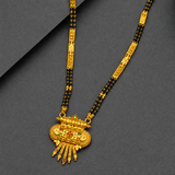 Traditional Antique Gold-Tone Black Bead Mangalsutra for Women